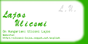 lajos ulicsni business card